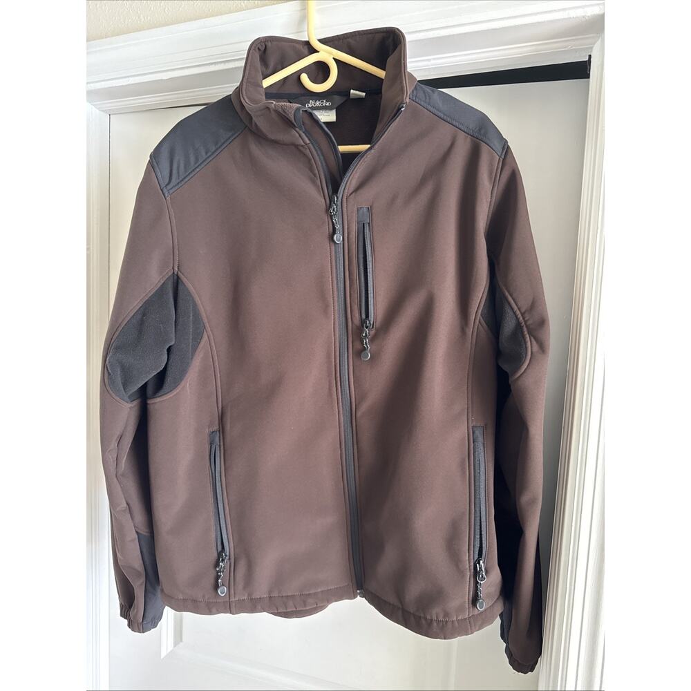 Black Diamond Windbreaker Jacket Men's Large Brown Long Sleeve Polyester Stretch